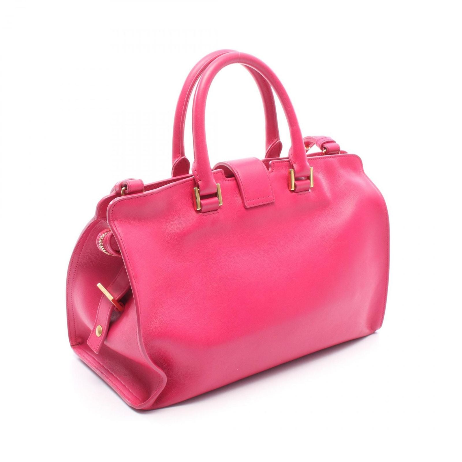 Saint Laurent Yves Handbag Baby Cabas YSL Line 2-Way Fuchsia Pink Leather — view 2