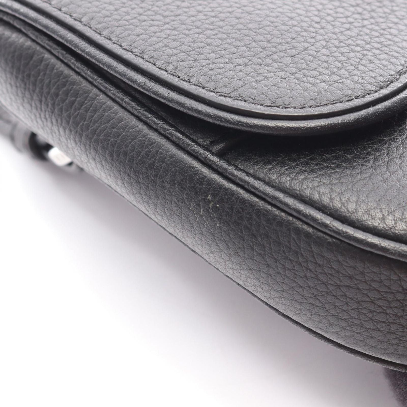 Dior Shoulder Bag Saddle Black Leather — view 5