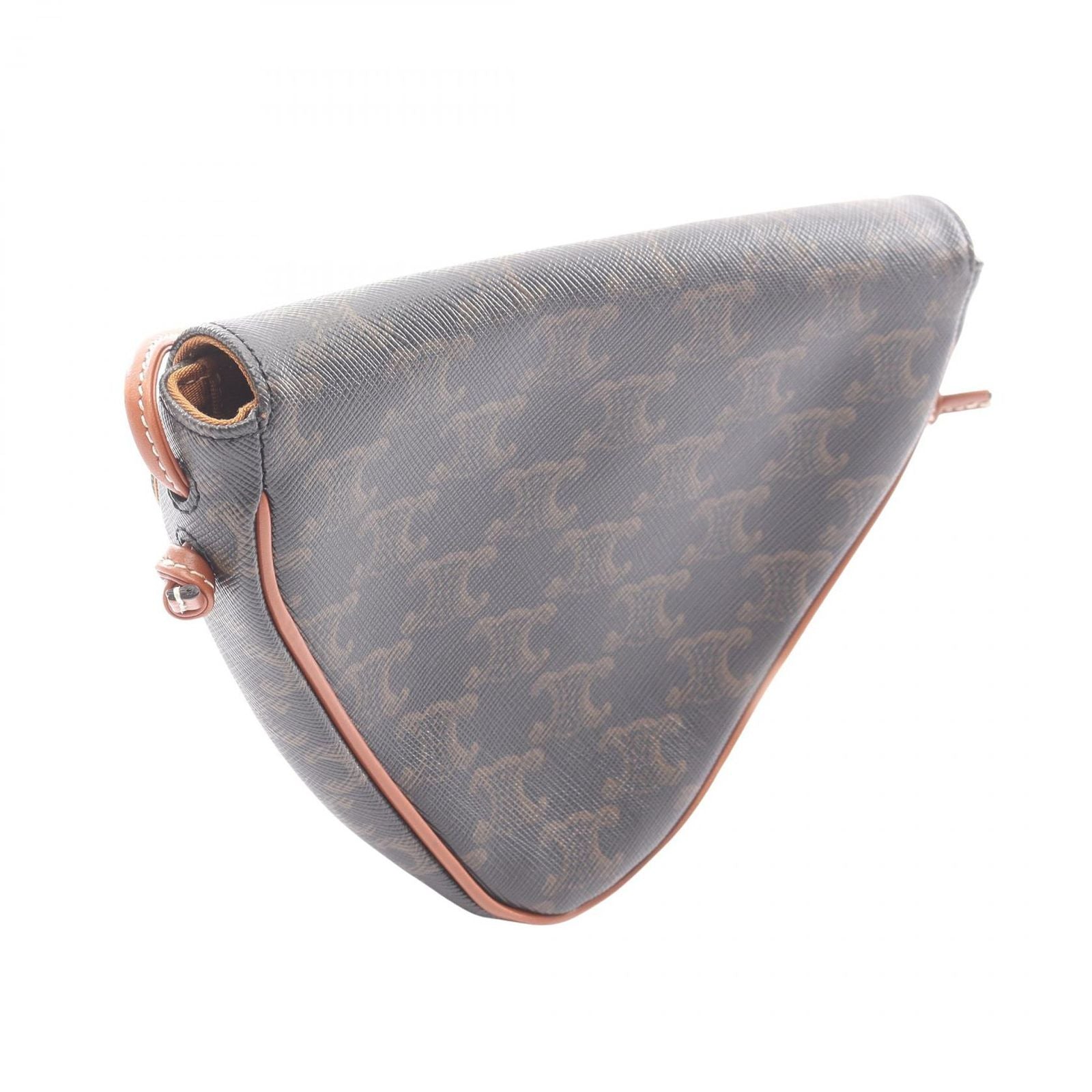 Celine Shoulder Bag Triomphe Triangle Black Brown Canvas — view 2