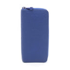 Louis Vuitton Round Wallet Zippy Vertical Monogram Taurillon Blue Leather