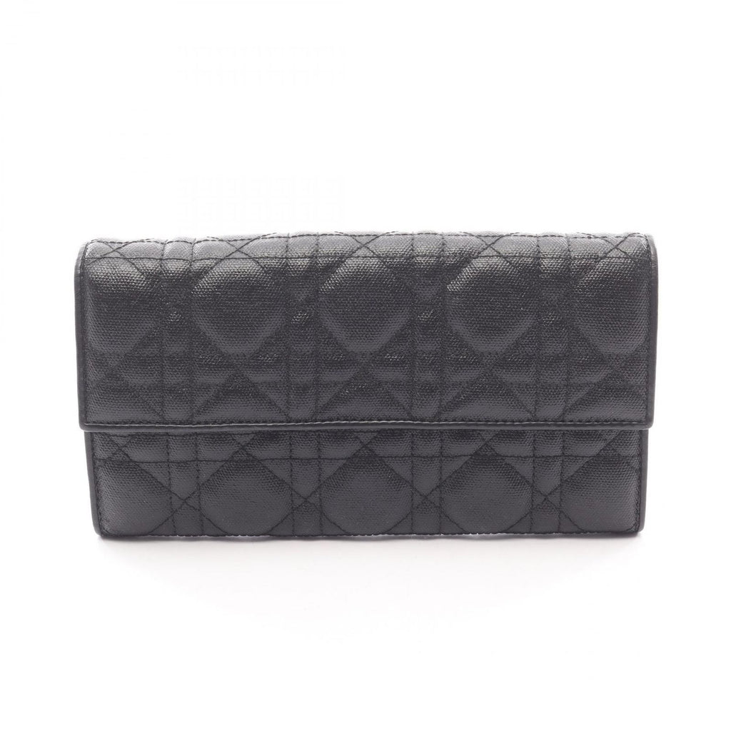 Dior Bifold Wallet Cannage Black Leather Zip