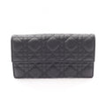 Dior Bifold Wallet Cannage Black Leather Zip