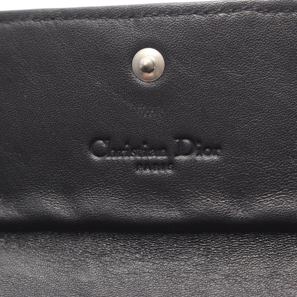 Dior Bifold Wallet Cannage Black Leather Zip — view 4