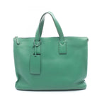 Fendi Business Selleria Green Leather Tote