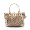 Gucci Handbag Ski GG Canvas 2-Way Beige Brown Ivory Ski