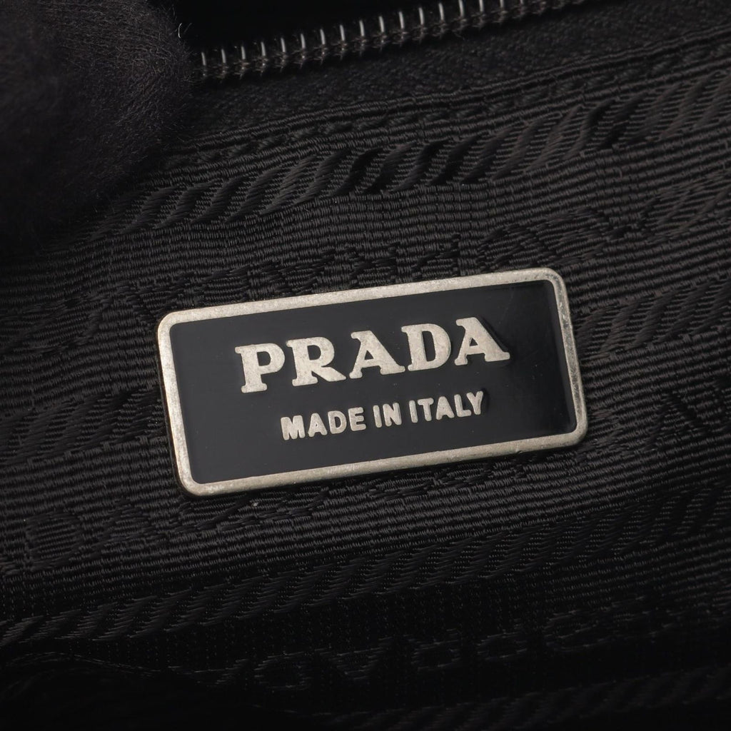 Prada Shoulder Bag Viaggio Black Nylon Saffiano Leather Triangle Logo Messenger — view 4
