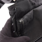 Prada Shoulder Bag Viaggio Black Nylon Saffiano Leather Triangle Logo Messenger — view 8
