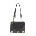 Chanel Tote Triple CC Logo Black Calf Coco Shoulder