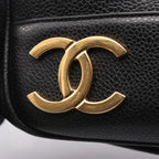 Chanel Tote Triple CC Logo Black Calf Coco Shoulder — view 8