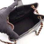 Chanel Shoulder Bag Quilted Small Bucket Black Lambskin Chain — view 3