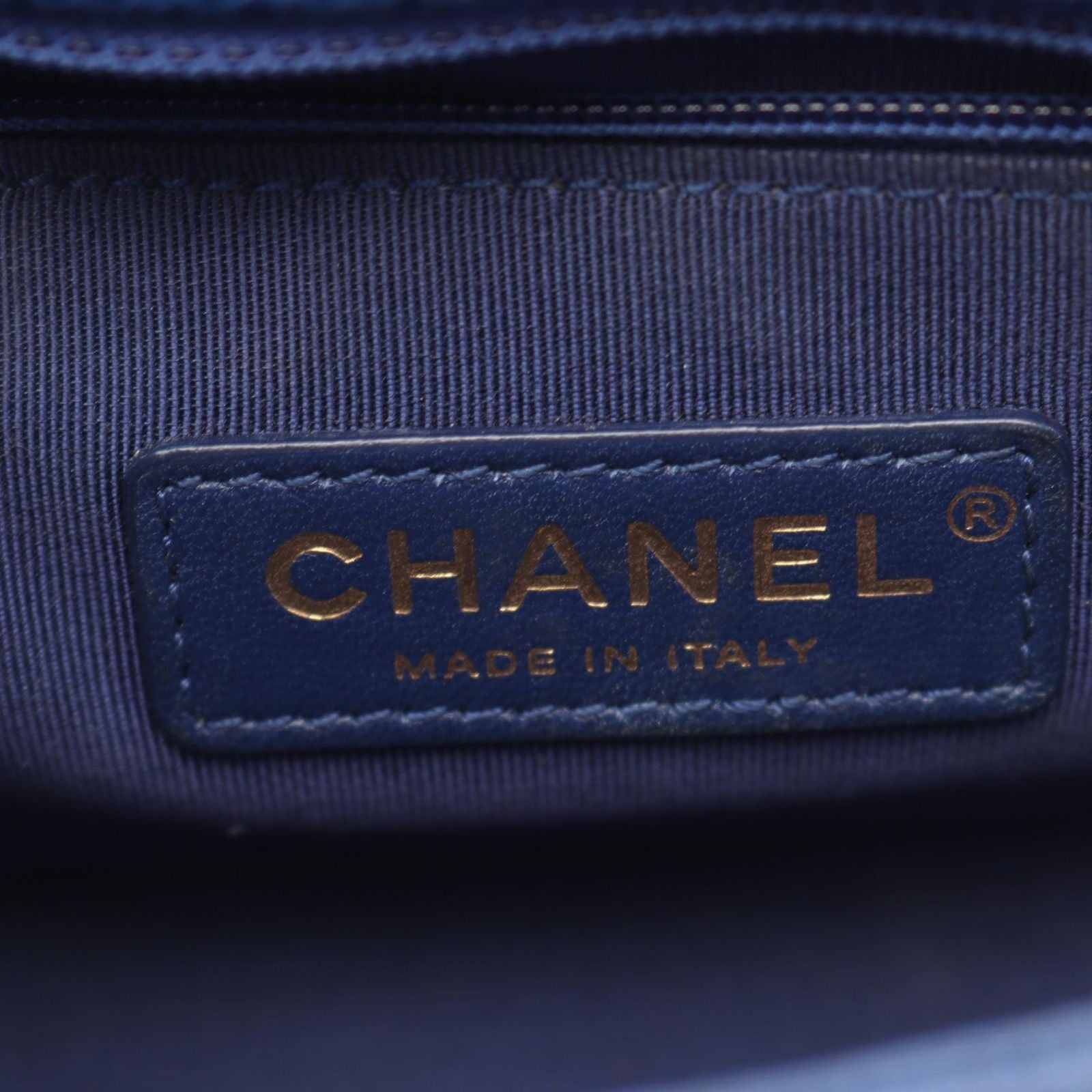 Chanel Shoulder Bag Quilted 2-Way Blue Calf Top Handle Chain — view 4