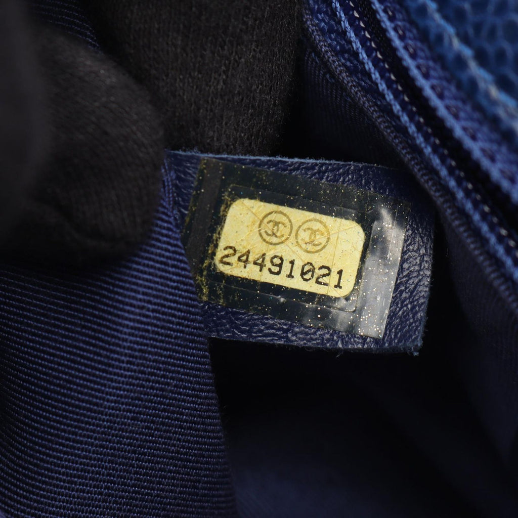 Chanel Shoulder Bag Quilted 2-Way Blue Calf Top Handle Chain — view 5