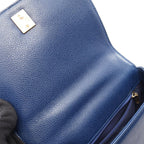 Chanel Shoulder Bag Quilted 2-Way Blue Calf Top Handle Chain — view 7