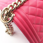 Chanel Shoulder Bag Small Pink Lambskin Chain — view 7