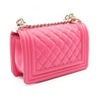 Chanel Shoulder Bag Small Pink Lambskin Chain — view 2