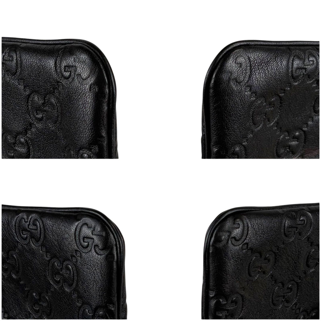 Gucci Micro Guccissima Key Ring Coin Purse Mini Wallet Black — view 7