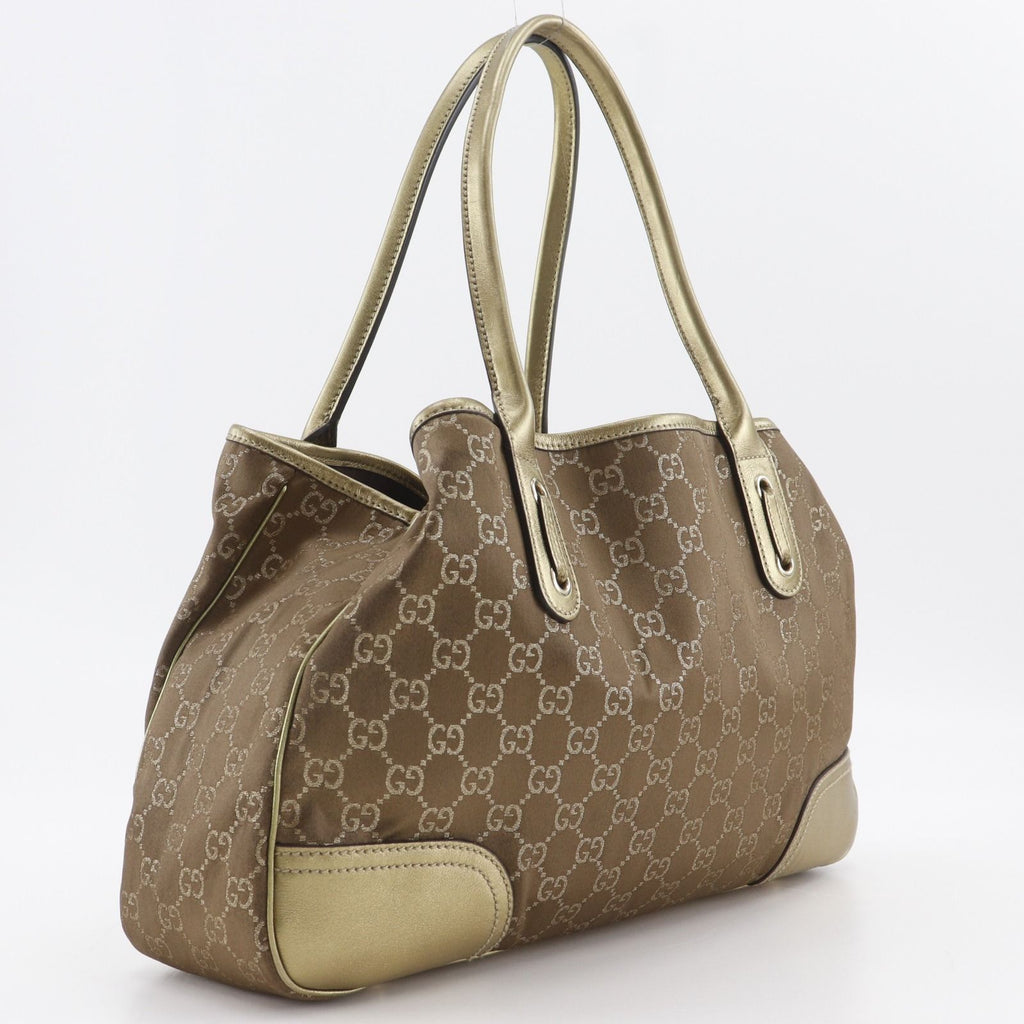 Gucci Prince Ribbon GG Canvas Gold Tote — view 3