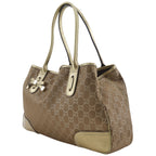 Gucci Prince Ribbon GG Canvas Gold Tote — view 2