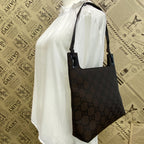 Gucci Handbag Shoulder GG Nylon Brown Business — view 3