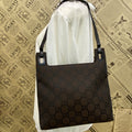 Gucci Handbag Shoulder GG Nylon Brown Business
