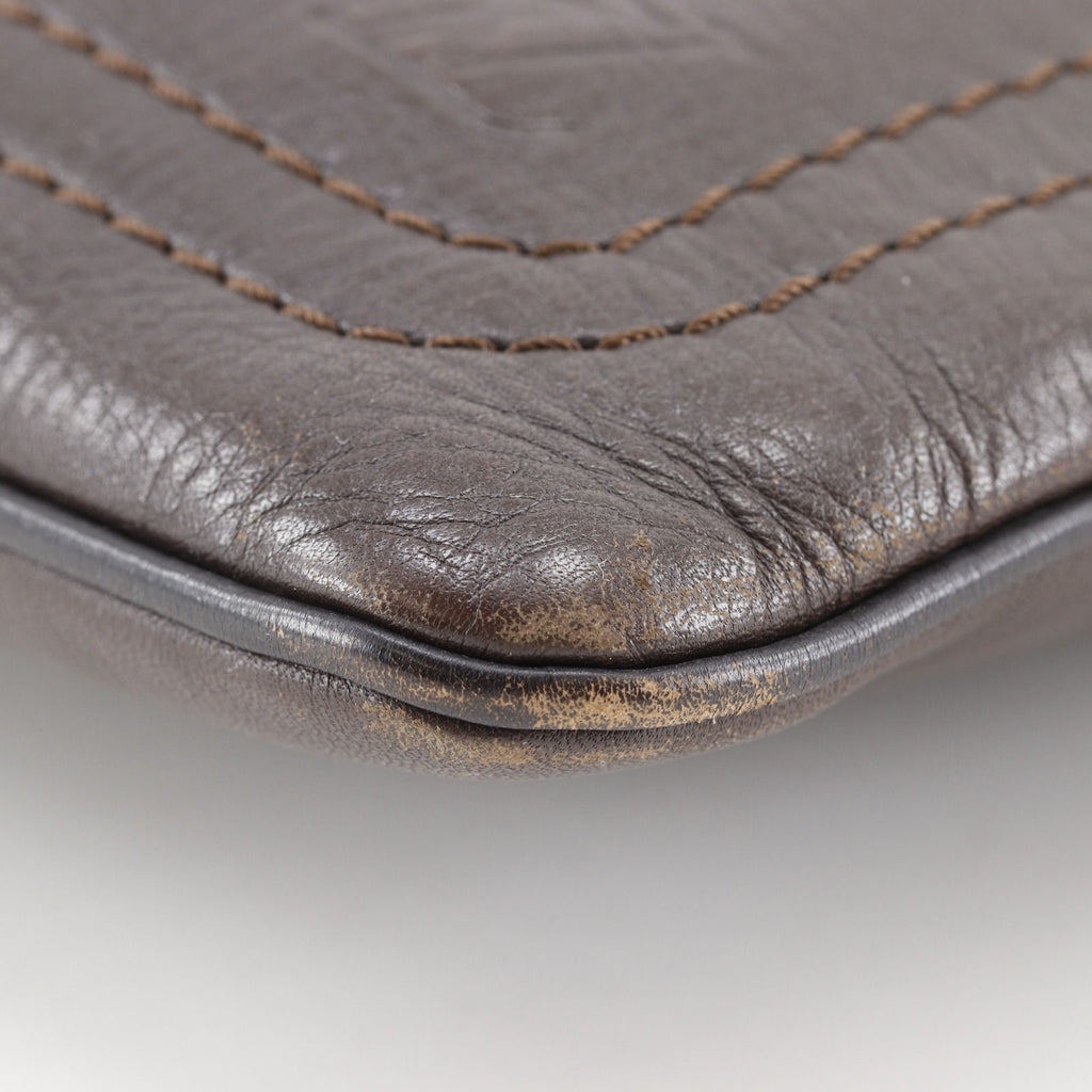 Louis Vuitton Pochette Shauni MM Utah Leather Cafe Brown Shoulder Bag — view 5