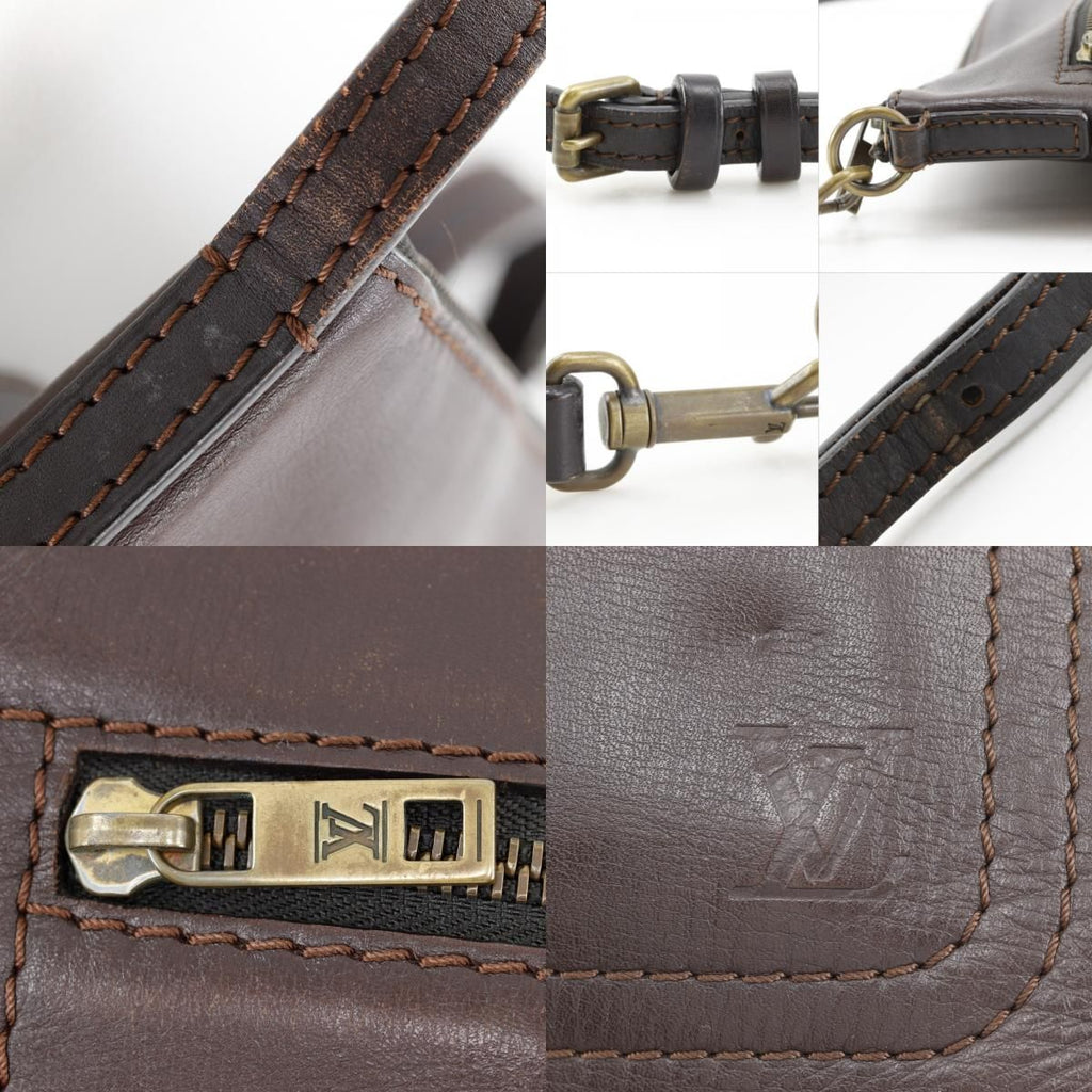 Louis Vuitton Pochette Shauni MM Utah Leather Cafe Brown Shoulder Bag — view 9
