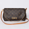 Louis Vuitton Monogram Favorite MM Shoulder Bag Brown Gold