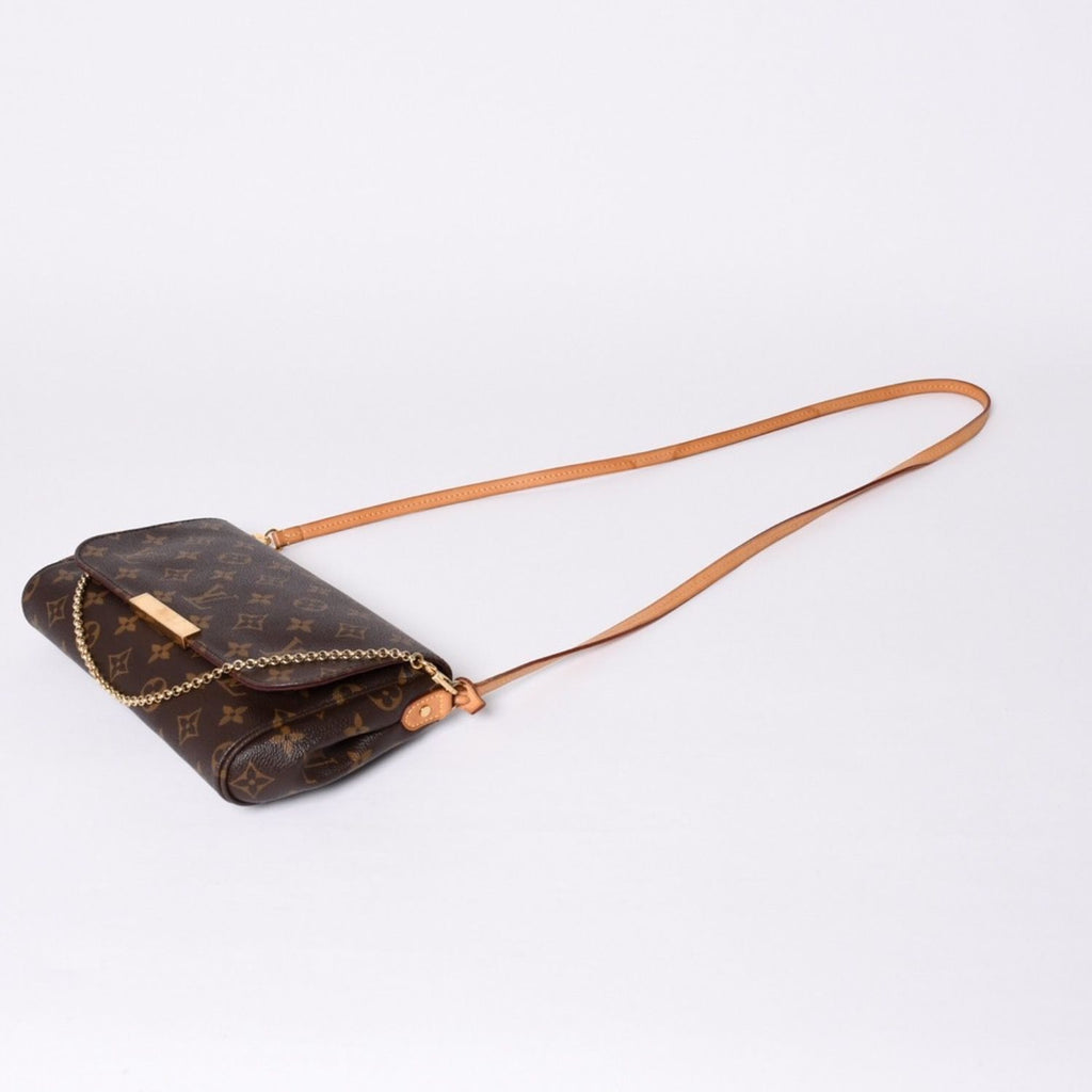 Louis Vuitton Monogram Favorite MM Shoulder Bag Brown Gold — view 7
