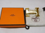 Hermes Constant Buckle Only Gold Color Logo 1 Hole Belt — view 5