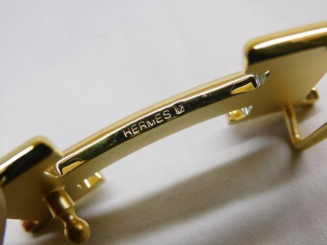 Hermes Constant Buckle Only Gold Color Logo 1 Hole Belt — view 3
