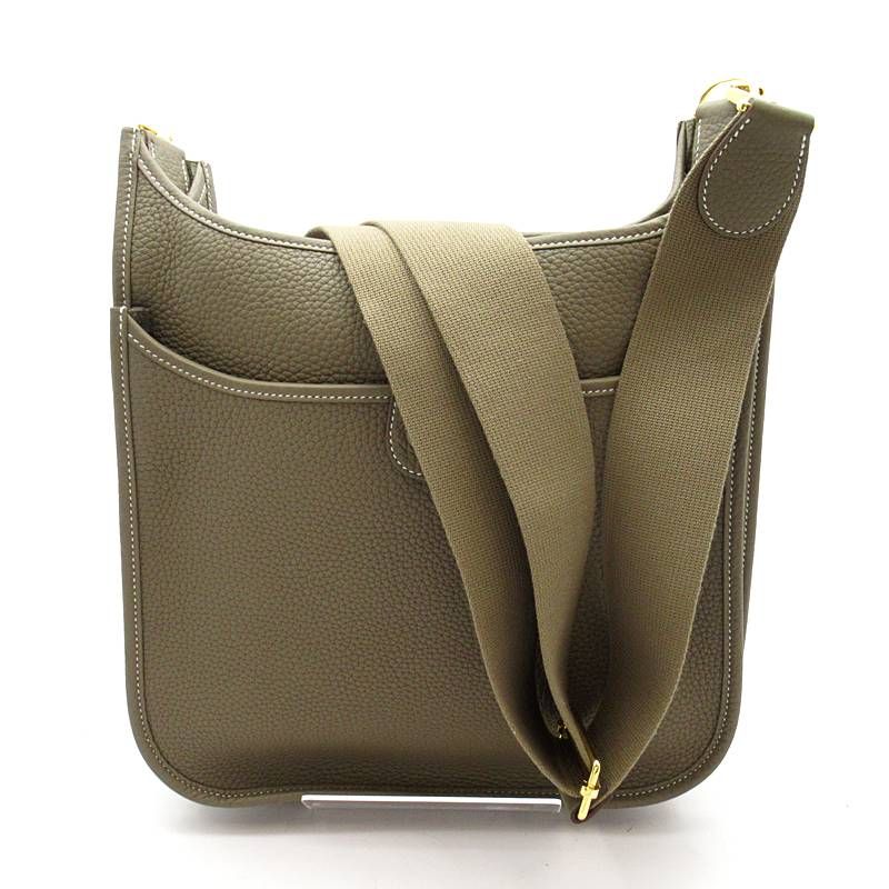 Hermes Evelyne 3 PM Taurillon Clemence Shoulder Bag Etoupe — view 3