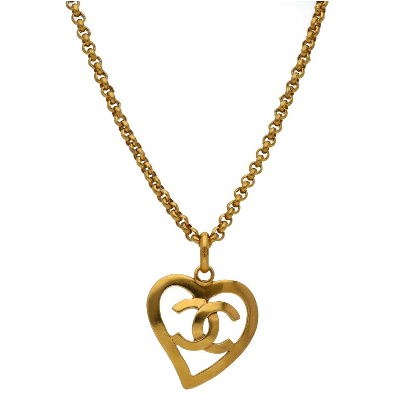 Chanel CC Logo Necklace Brass — view 2