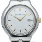 Tiffany & Co Tissolo Watch 18k Yellow Gold SS White Polished