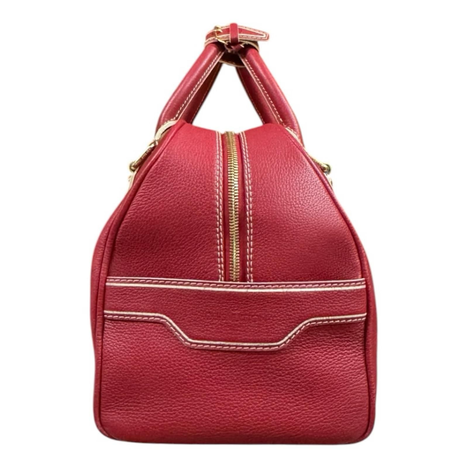 Louis Vuitton Carryall Boston Bag Leather Red — view 5