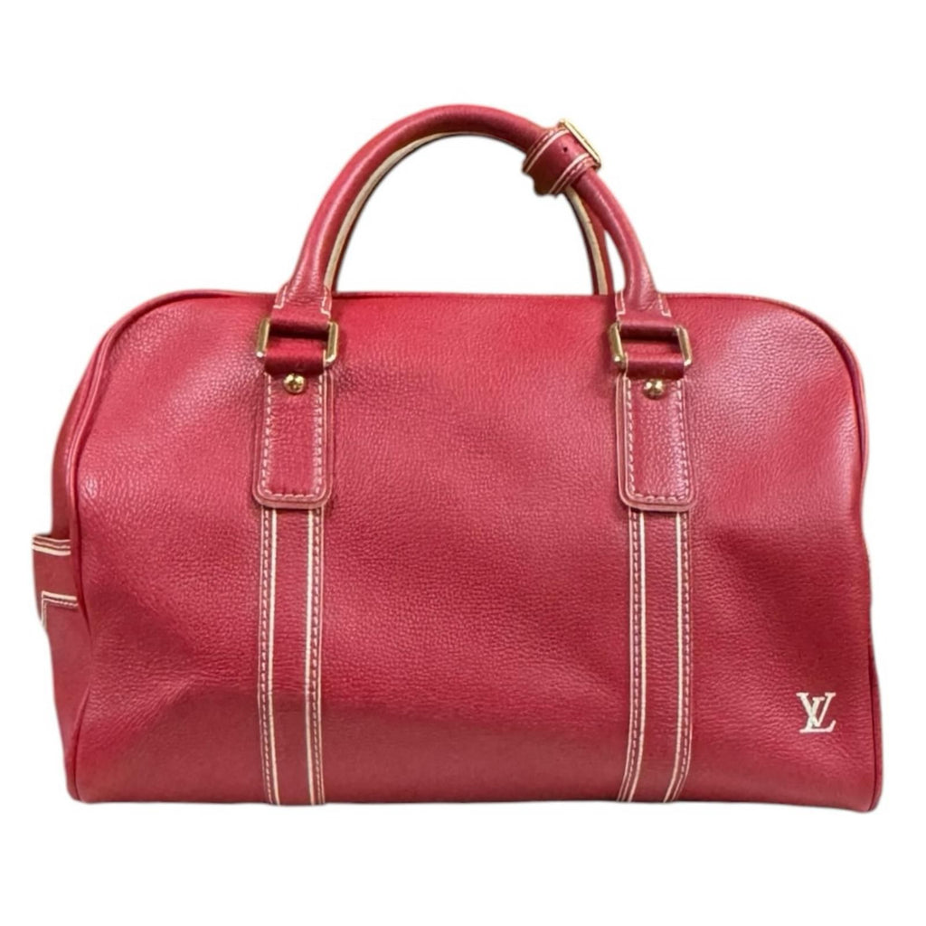 Louis Vuitton Carryall Boston Bag Leather Red