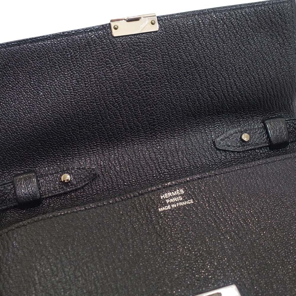 Hermes Click 16 Shoulder Bag Chevre Black Silver — view 9