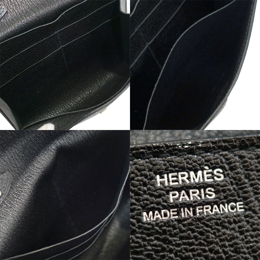 Hermes Click 16 Shoulder Bag Chevre Black Silver — view 5