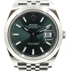 Rolex Datejust 41 mm SS Mint Green Dial Jubilee Automatic Winding Watch