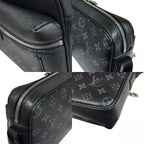 Louis Vuitton Outdoor Messenger PM Taigarama Shoulder Bag Taiga Leather Black — view 9