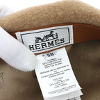 Hermes Beret Boni Merino Wool Felt Calf Beige Trench Hat — view 4
