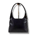 Prada Plastic Handle Shoulder Bag Hobo Tortoiseshell Black Leather