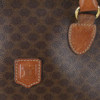 Celine Macadam Strap Handbag Leather Brown — view 8