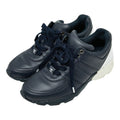 Chanel CC Logo Sneakers 37.5 Navy White Leather