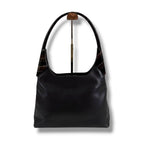 Prada Plastic Handle Shoulder Bag Hobo Tortoiseshell Black Leather — view 2