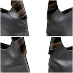 Prada Plastic Handle Shoulder Bag Hobo Tortoiseshell Black Leather — view 4