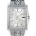Gucci Watch Timeless Rectangle 138.4 Rectangular Sunray Silver Dial Date SS