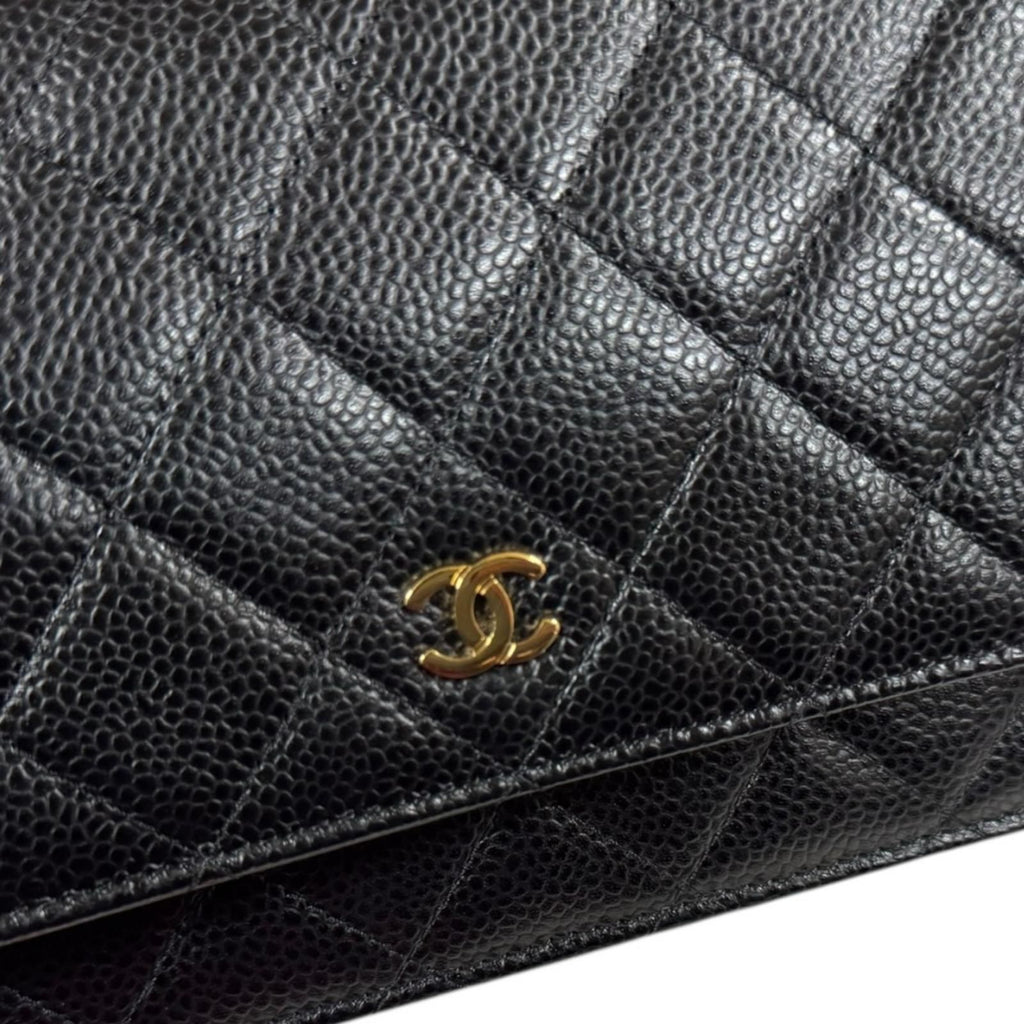 Chanel Quilted Shoulder Bag Caviar Leather Black — view 8