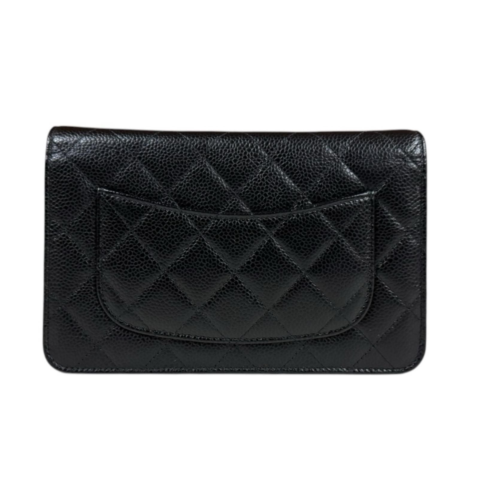 Chanel Quilted Shoulder Bag Caviar Leather Black — view 3