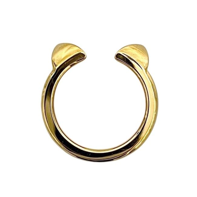 Hermes Ring Athena Double Clu Gold Black Golden