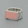 Bottega Veneta Enamel Bolt Ring Pink Color Sterling Silver Box